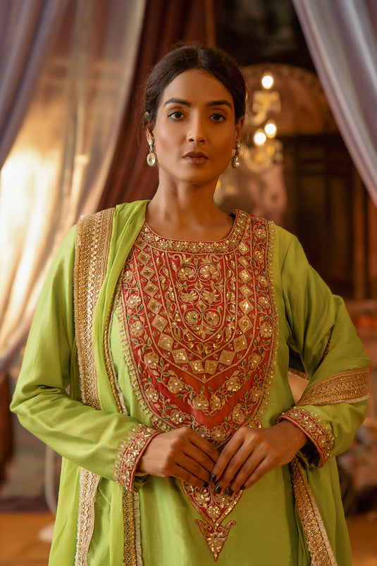Lime Green Sharara Set