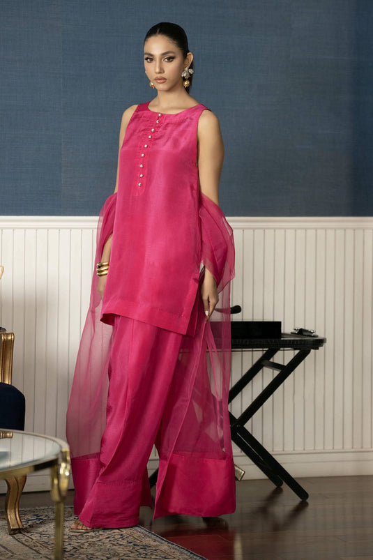 Magenta solid Farshi Salwar Set