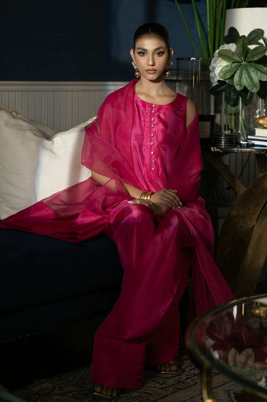 Magenta solid Farshi Salwar Set