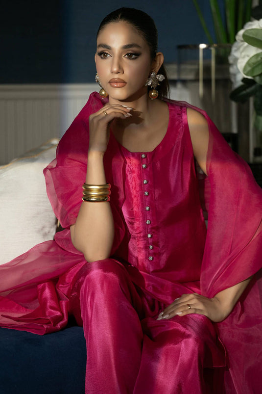Magenta solid Farshi Salwar Set