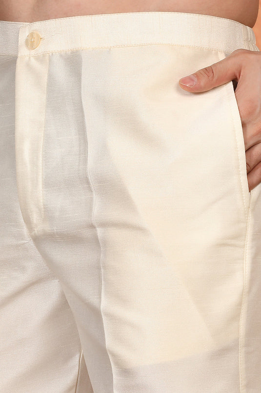 Maharaj Embroidered Kurta with Back Elastic Pants