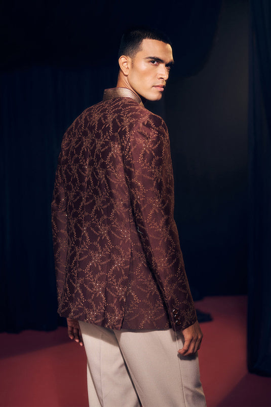 Maroon Blazer Set