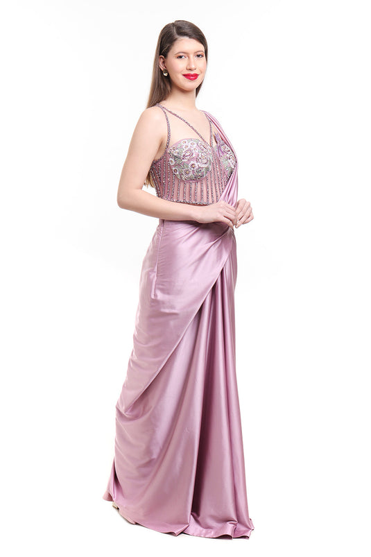 Mauve Drape Saree