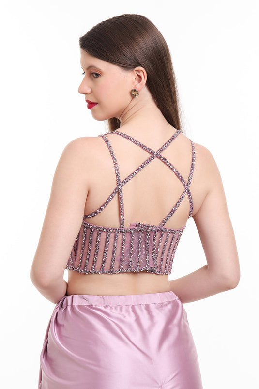 Mauve Drape Saree