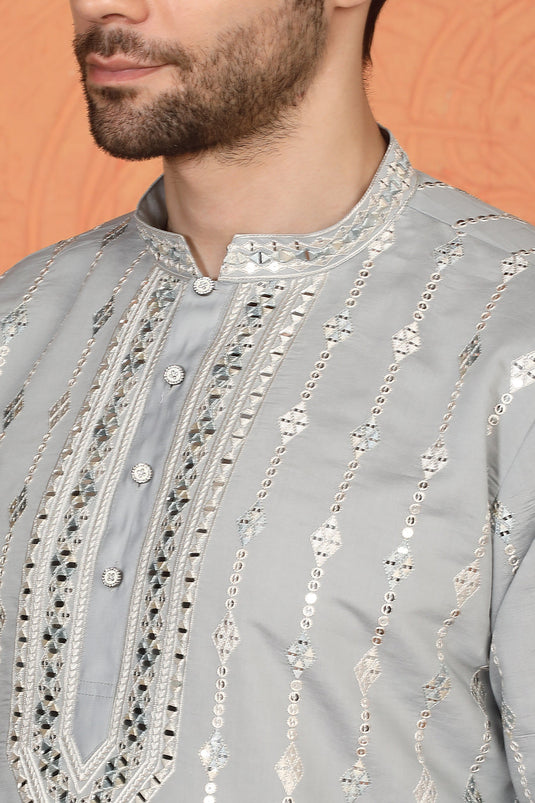 Mayuresh Mirror  Embroidered Kurta with  Back Elastic Pants