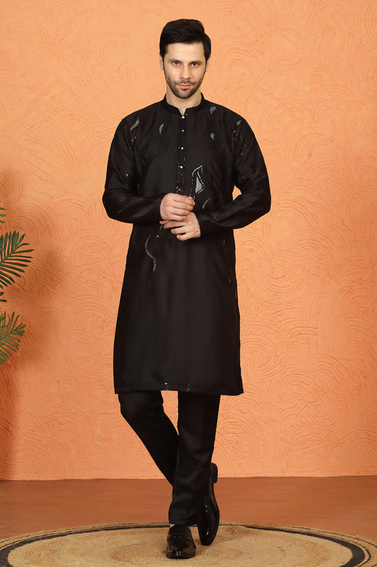Mehfil-E-Khaas  Embroidered Kurta Set with Back Elastic Pants