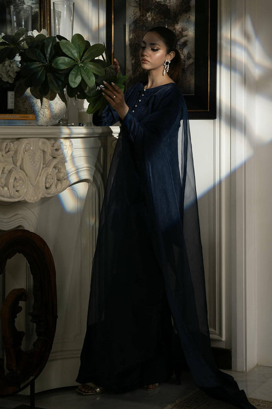 Midnight Navy Pure Silk Kurta Set