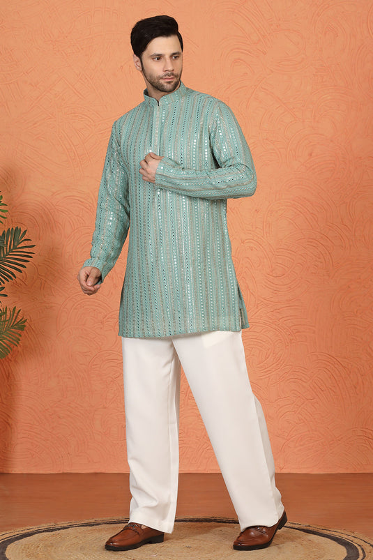 Mihir Embroidered Kurta  with Loose Fit Back Elastic Parallel Pants