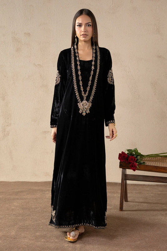 Monarch Black Velvet Suit Set