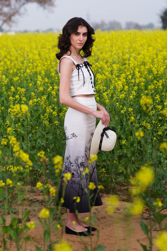 Monochrome Meadow Skirt