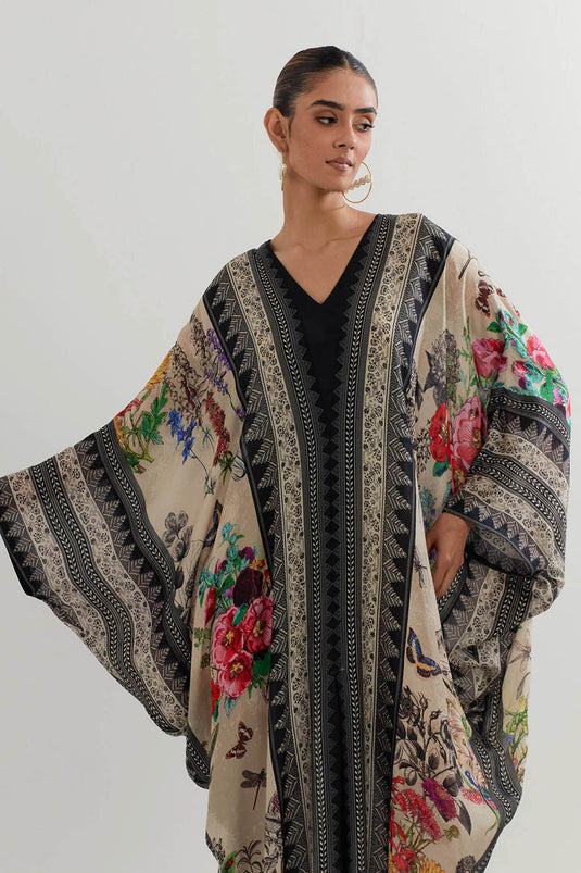 Multi Colour Botanical Printed Kaftan
