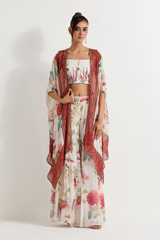 Multi Colour Bustier And Sharara Set