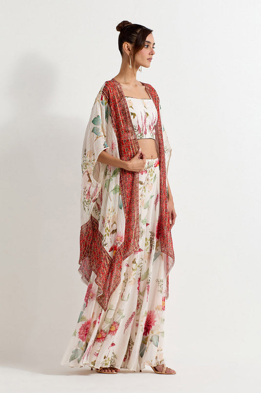 Multi Colour Bustier And Sharara Set