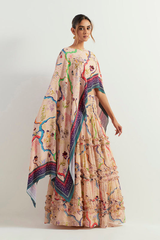 Multi Colour Cape With Innder And  Skirt