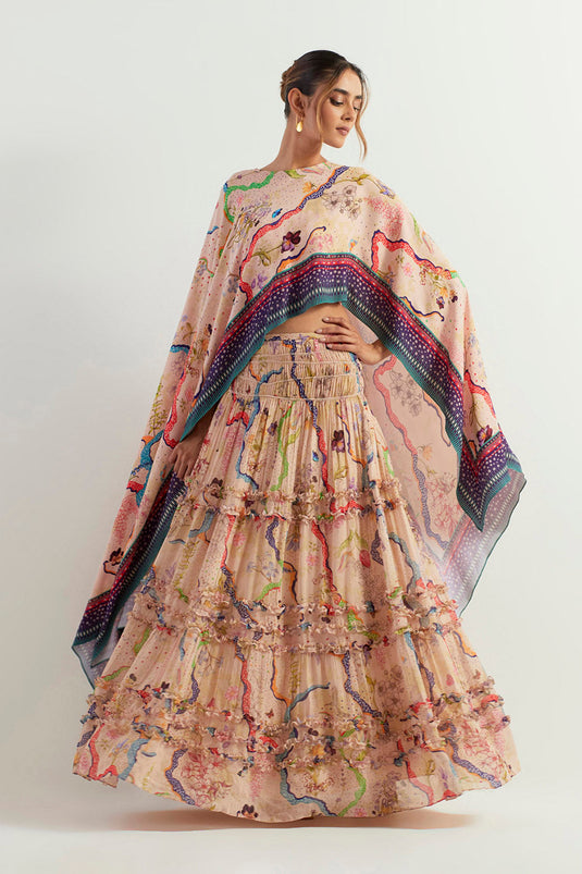 Multi Colour Cape With Innder And  Skirt
