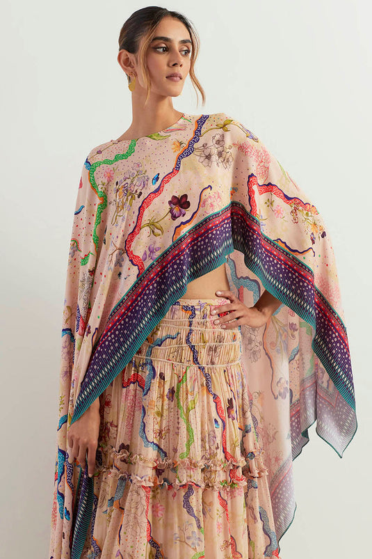 Multi Colour Cape With Innder And  Skirt