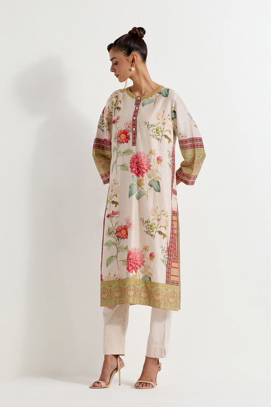 Multi Colour Chanderi With Stretch Lycra Kurta With Pants