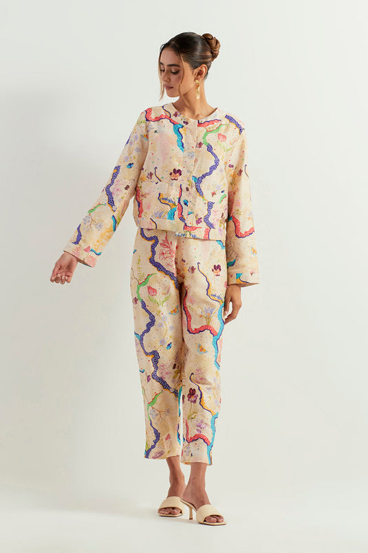 Multi Colour Jacket With Pants