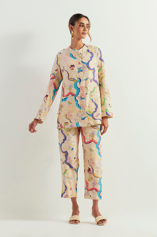 Multi Colour Jacket With Pants
