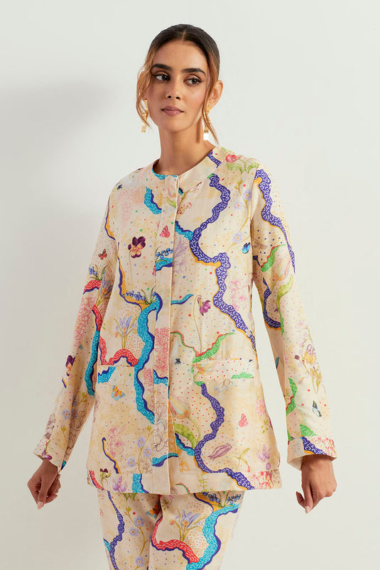 Multi Colour Jacket With Pants