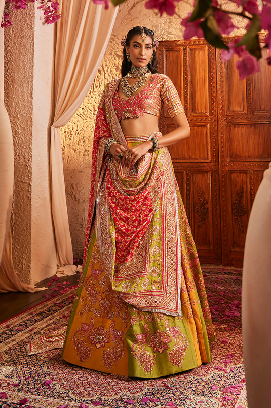 Multi Colour Lehenga Set