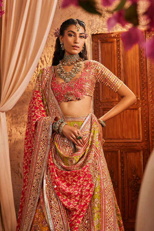 Multi Colour Lehenga Set
