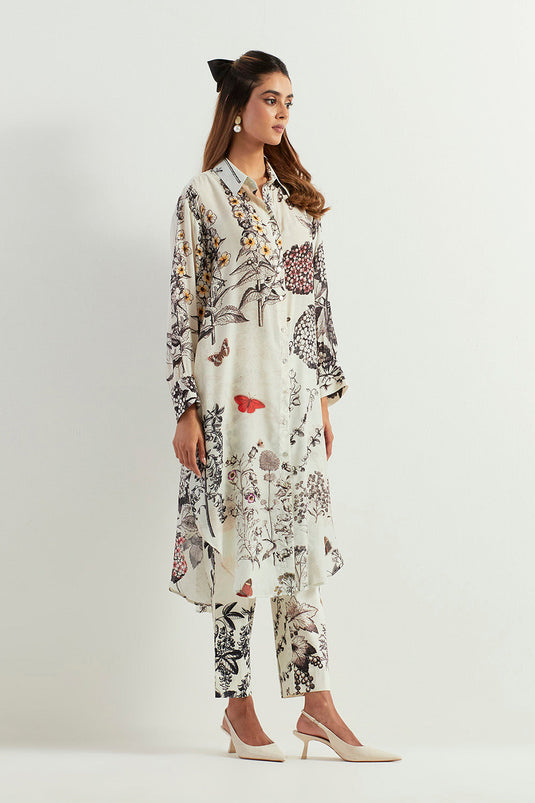 Multi Colour Long Shirt With Pants
