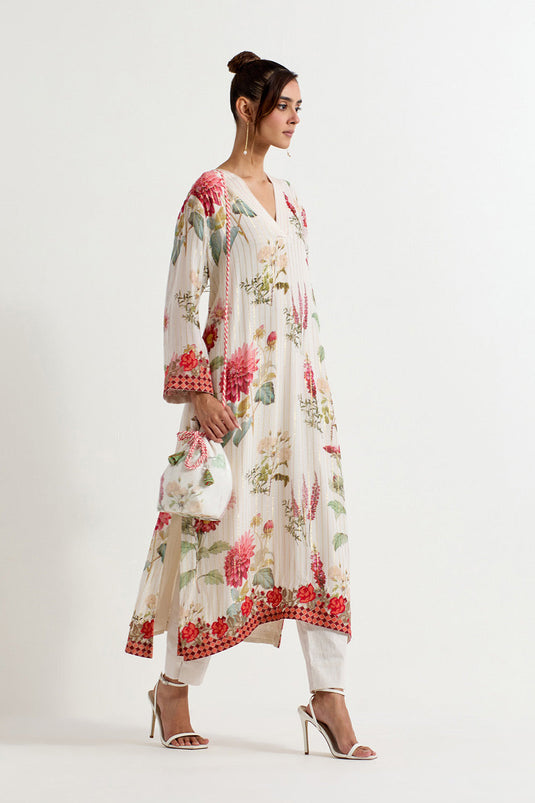 Multi Colour Modal Silk Top With Skirt
