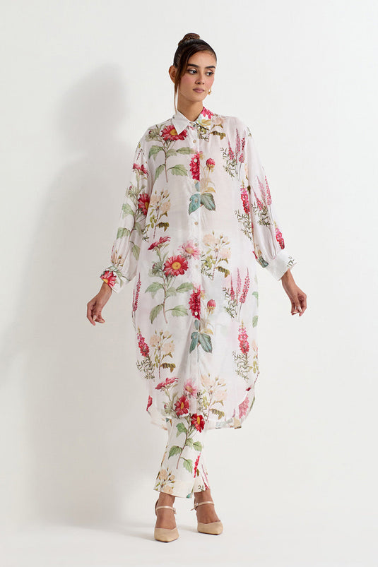 Multi Colour Modal Silk Tunic With Pants