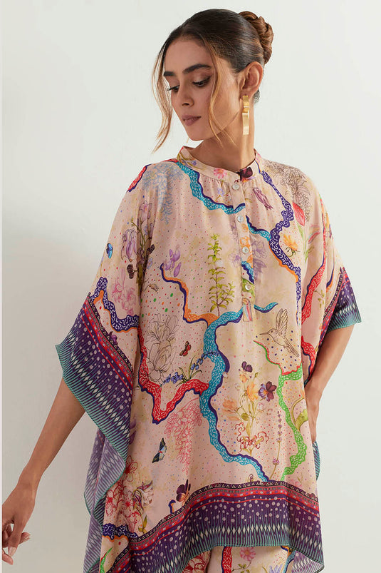 Multi Colour Poncho With Pants