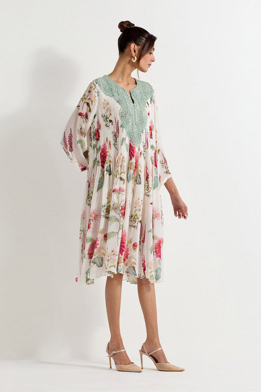 Multi Colour Printed Gerogette Dress
