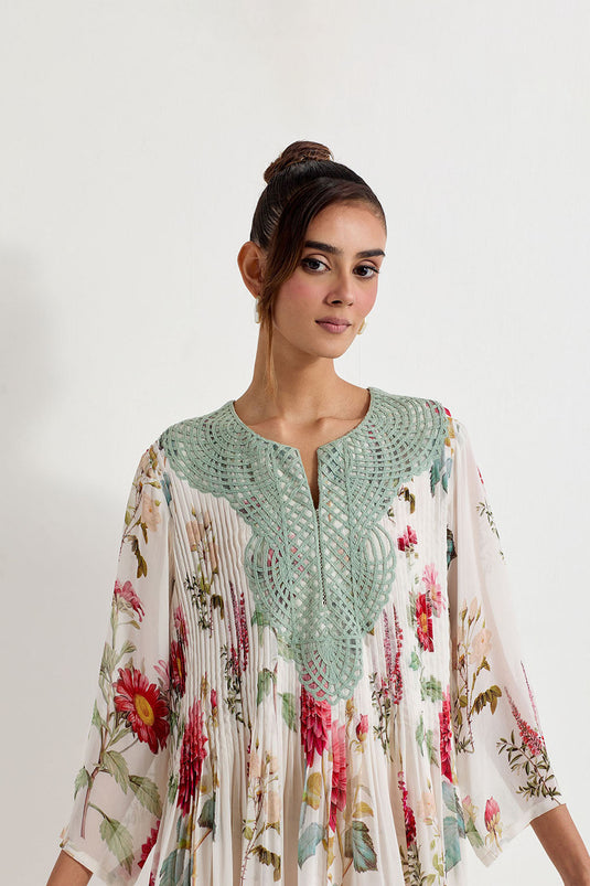 Multi Colour Printed Gerogette Dress