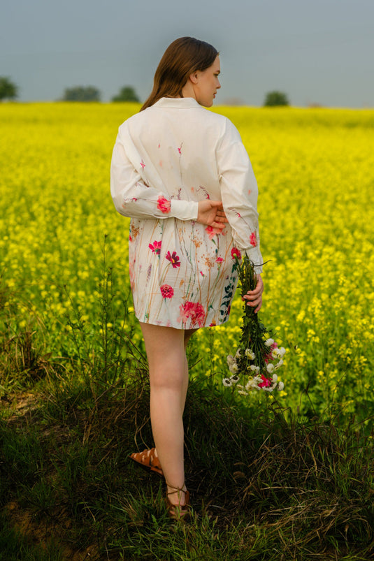 Multi Flower Meadow Long Shirt