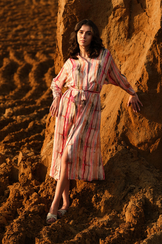 Multi Stripes Kaftan Dress