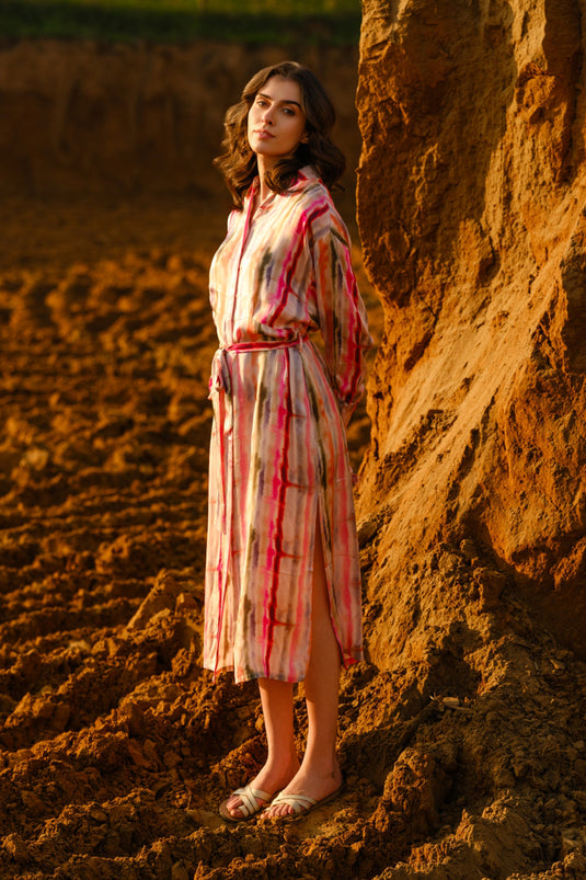 Multi Stripes Kaftan Dress