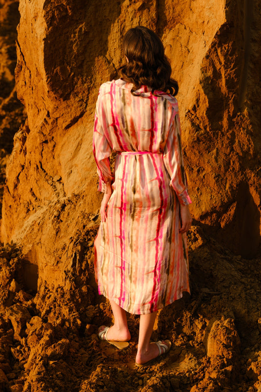 Multi Stripes Kaftan Dress