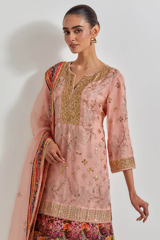 Multicolour Florika Printed And Hand Embellished Sharara Set