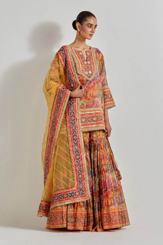 Multicolour Florika Printed Sharara Set