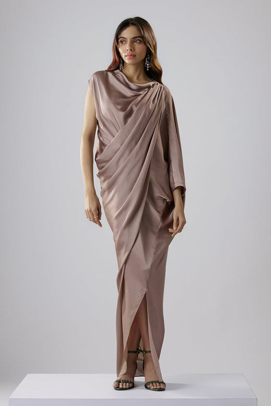 Nude Satin Gown