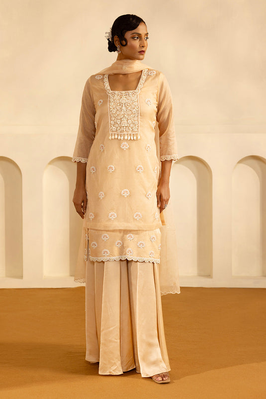 Nude Sharara Set