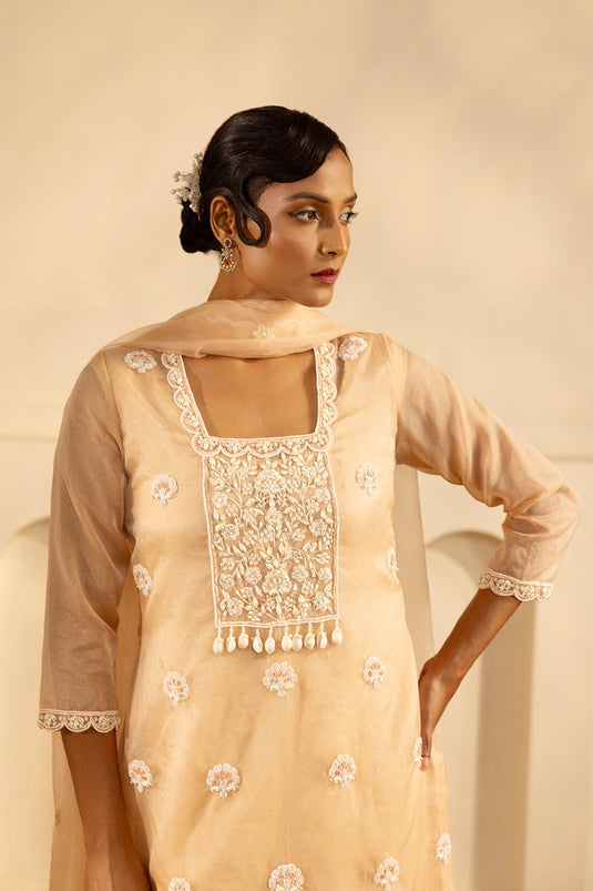 Nude Sharara Set