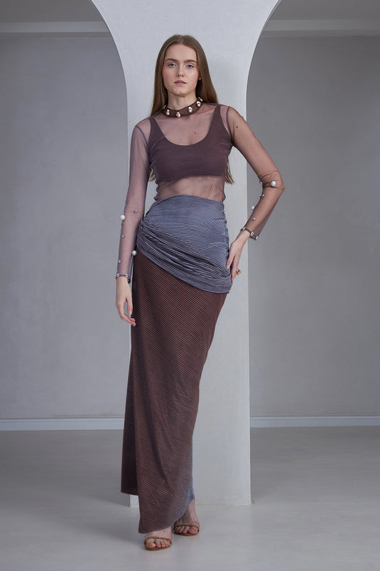 Old Mauve & Lavender Grey Three Piece Set