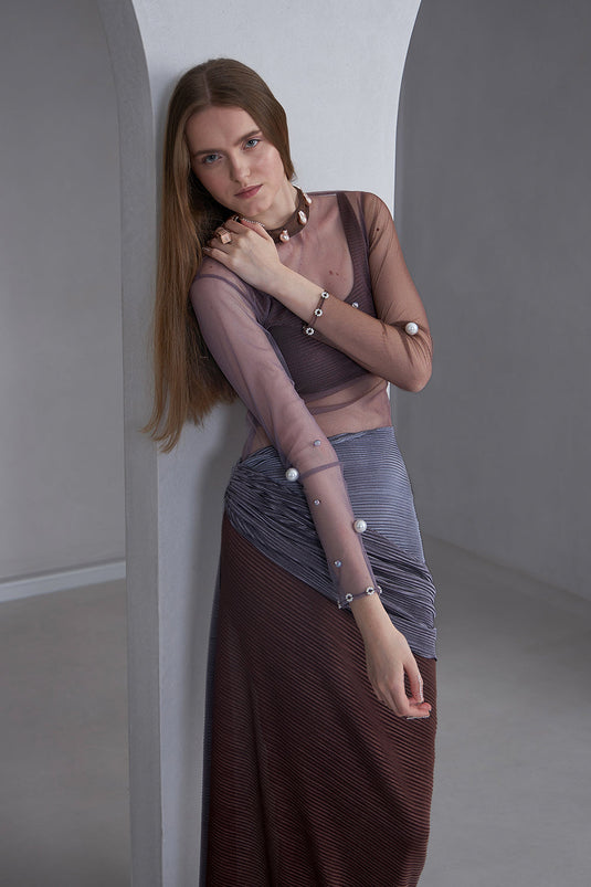 Old Mauve & Lavender Grey Three Piece Set