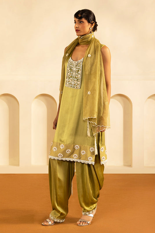 Olive Straight Kurta Set