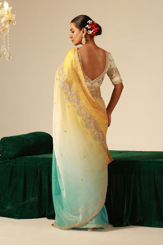 Ombre Organza Silk Saree