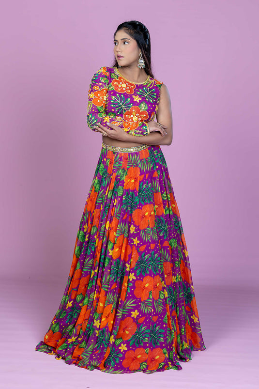 One-Shoulder Dori Lehenga Set