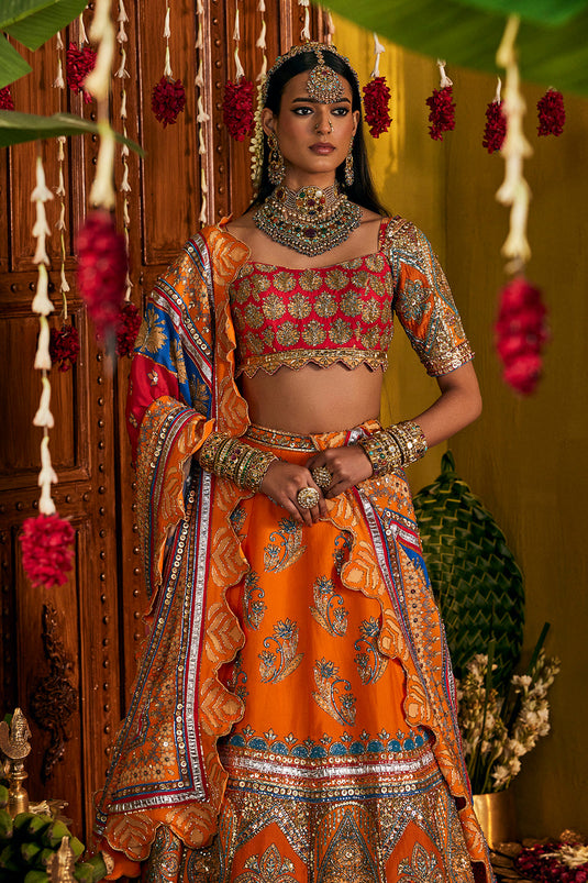 Orange Lehenga Set