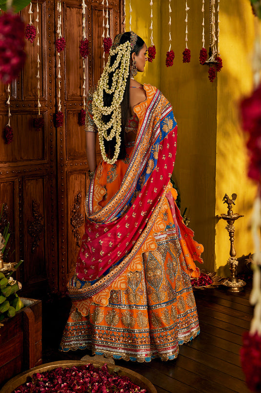 Orange Lehenga Set