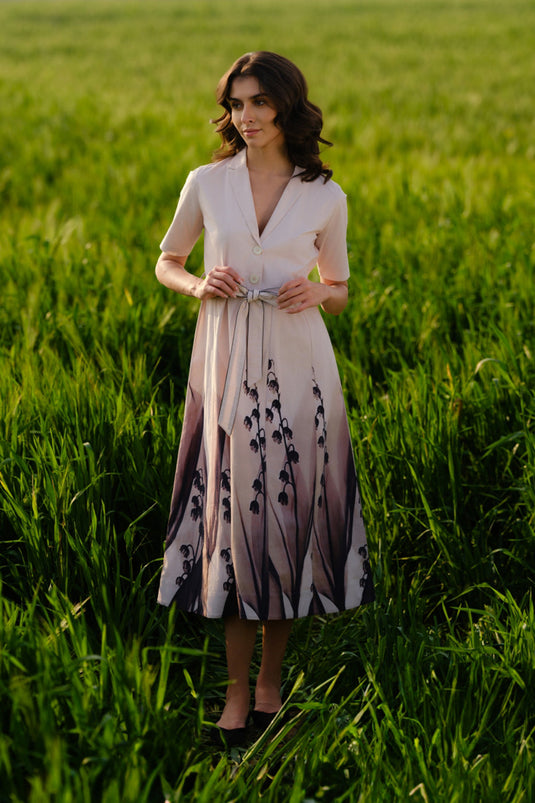 Peach Lilies Meadow Blazer Dress