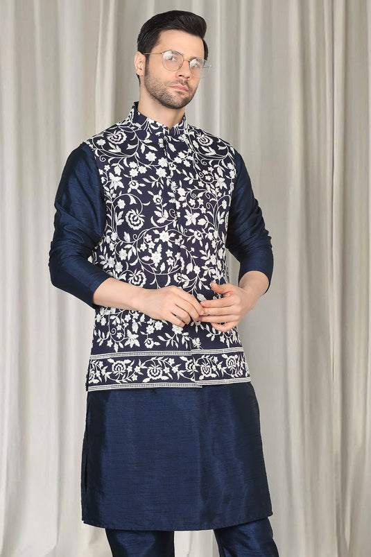 Phool Bahaar Embroidered Bandi With Kurta And  Back Elastic Pants